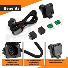 7-Way RV Blade Trailer Wiring Harness For 1999-2001 Ford F-250 F-350 F-450 F-550