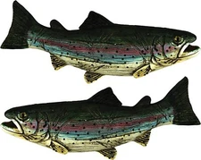 2 PK TROUT Fish DRAWER PULL Cabinet Handle Knob SET Fishing Decor
