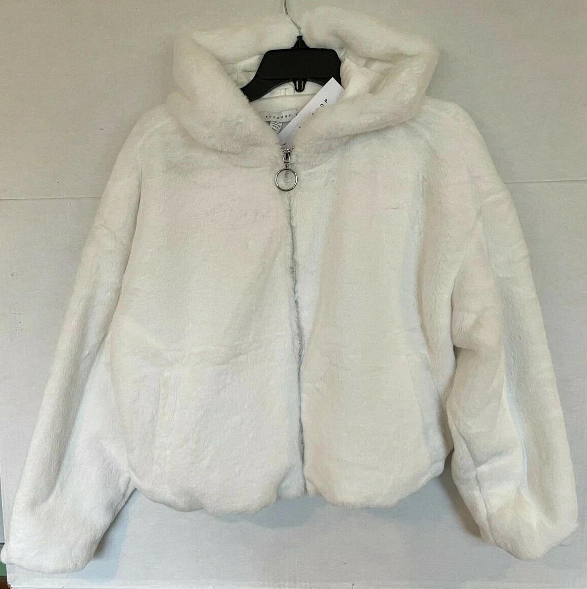 Faux fur zip store up jacket topshop