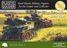 🔥 15mm WW2 Plastic Soldier Co. US Allied M5A1 Stuart Tank FoW, BG
