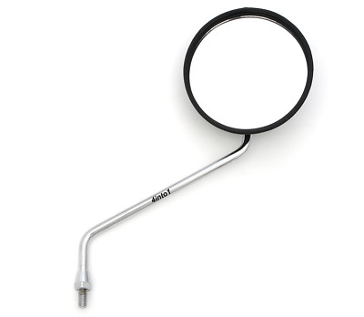 Universal Round 4'' Motorcycle Mirror - 8mm - Chrome / Black - Fits L or R