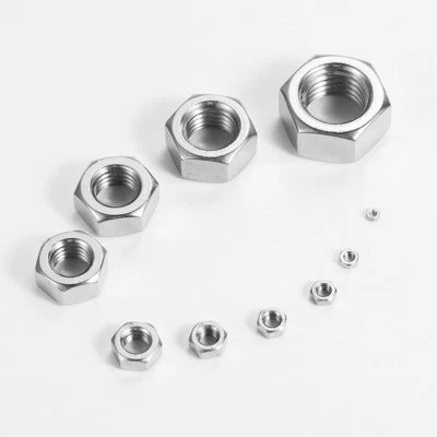 A2 STAINLESS STEEL HEXAGON FULL NUTS TO FIT METRIC COARSE BOLTS & SCREWS M1-M8