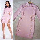 Damen Mini Party Kleid Cut-Out Seiten Ösen Gr. S UK 8 NEU