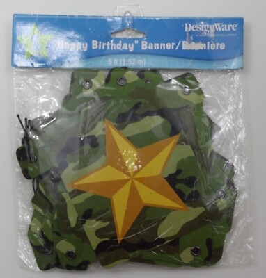 1.5m Joyeux Anniversaire Armée Lettre Bannière Décoration Fête Suspendu