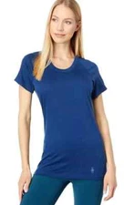 Smartwool Indigo Blue Merino Wool Women T Shirt Size M $75