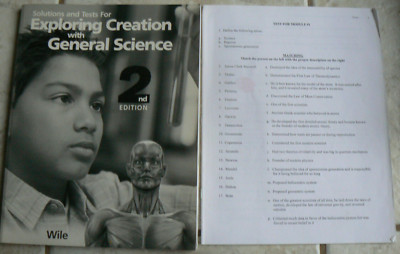 Apologia Exploring Creation GENERAL SCIENCE  Solutions &Test booklet