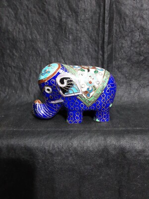 Small Cloisonne Blue Elephant Chinese | eBay