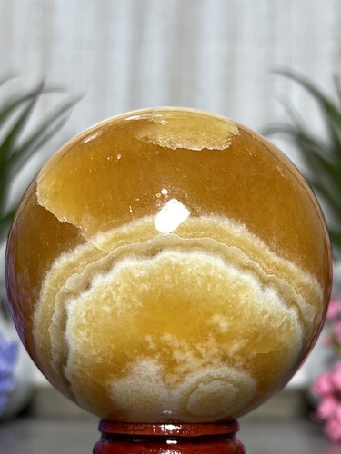 63mm ORANGE CALCITE SPHERE - Creamsicle Orb Mineral Chakra Ball Crystal Witch - Picture 12 of 13