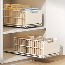 Pull Out Cabinet Organizer Fixed with Adhesive Nano Film, 1 Pack Sliding Mesh...