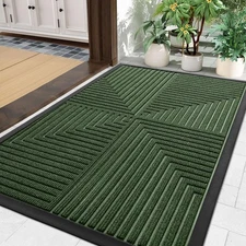 Front Door Mat Indoor Outdoor Entrance Heavy Duty Non-Slip Rubber Doormats Low