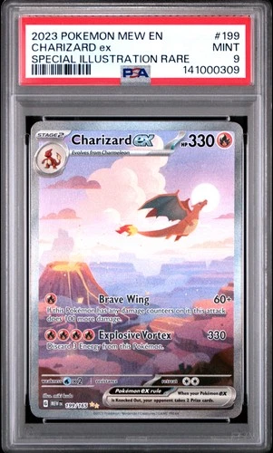 2023 POKEMON MEW EN-151 SPECIAL ILLUSTRATION RARE #199 CHARIZARD EX PSA 9