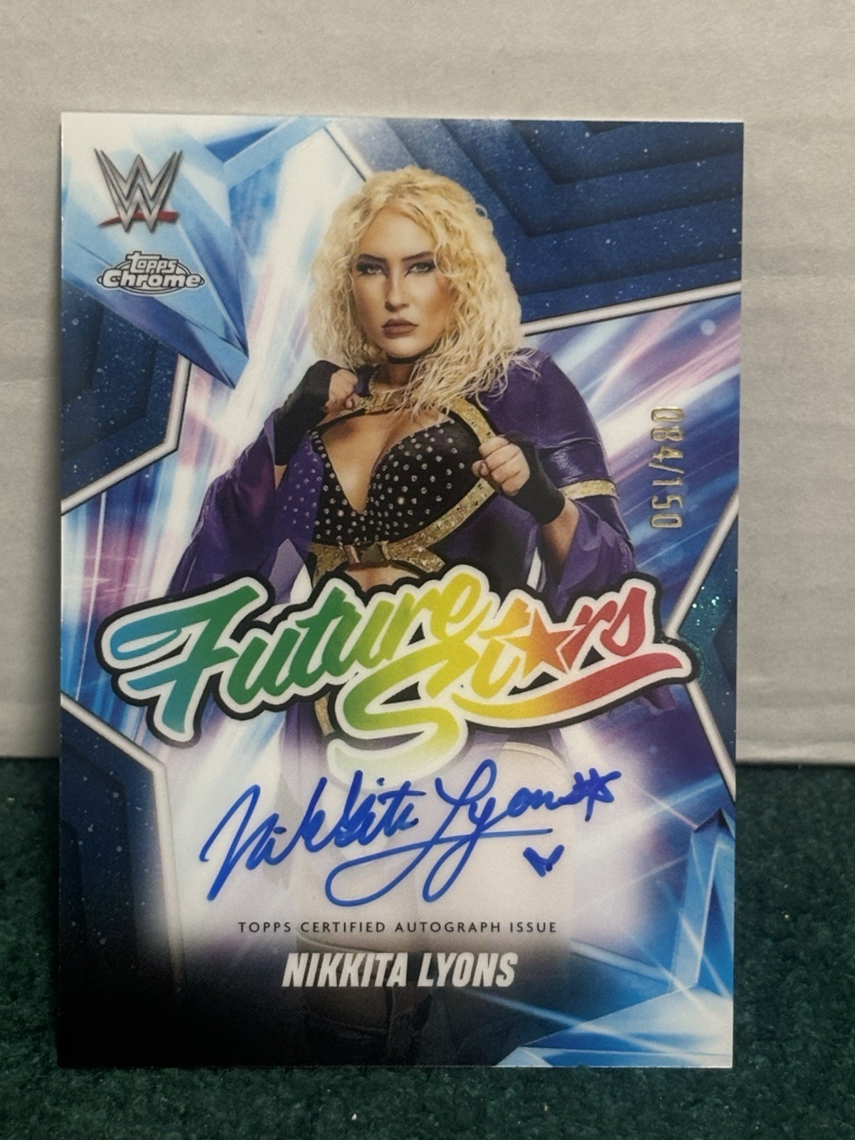 2025 Topps Chrome WWE Future Stars Autographs Nikkita Lyons /150 Blue Auto