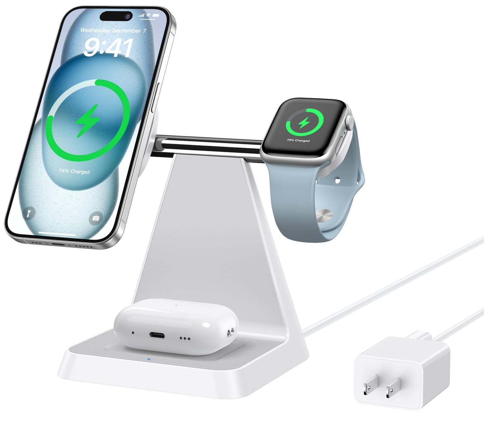 3-in-1 Magnetic Fast Wireless Charger for iPhone Samsung & AirPods