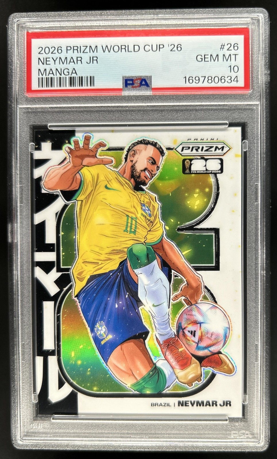 2026 Panini Prizm World Cup Neymar Jr Manga SSP #26 Brazil PSA 10 GEM MINT