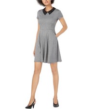 maison Jules Womens Embellished Collar Shirt Dress