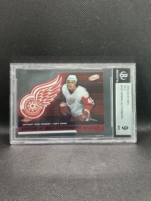 2002-03 Pacific Atomic Henrik Zetterberg #107 Rookie RC Red /125 Red Wings BGS 9