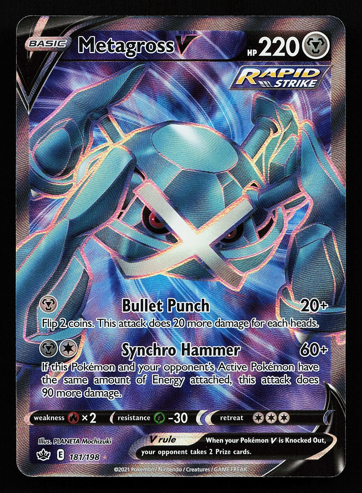 Metagross V 181/198 Ultra Rare Chilling Reign Pokémon Card