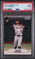 PAUL SKENES "FOOTBALL CARD" PITTSBURGH PIRATES CY YOUNG 2025 STADIUM CLUB PSA 9