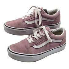 Vans Old Skool Shoes Womens Size 7 Pink Suede Canvas Low Top Skate Sneakers