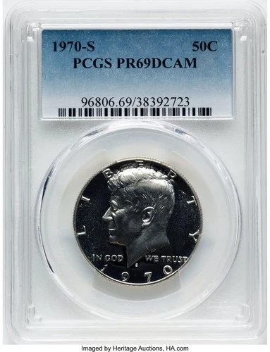 1970 S Kennedy Half PCGS PR69 DCAM PF69 Ultra Cameo