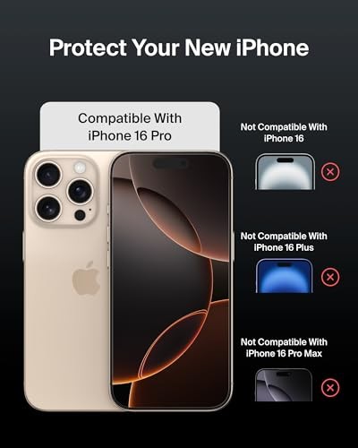 Belkin InvisiGlass Privacy Screen Protector iPhone 16 Pro Scratch-Resistant