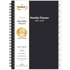 2025-2030 Monthly Planner/Calendar - 5 Year Monthly Planner 2025-2030 with Ta...