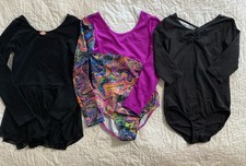 Lot of 3 012 - Long Sleeve Leotards Dance, Gymnastics, Child Medium 7-8