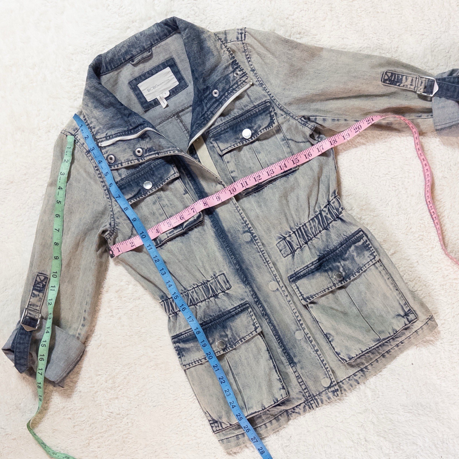 BCBGeneration Denim Utility Jacket Size Small Chi… - image 6