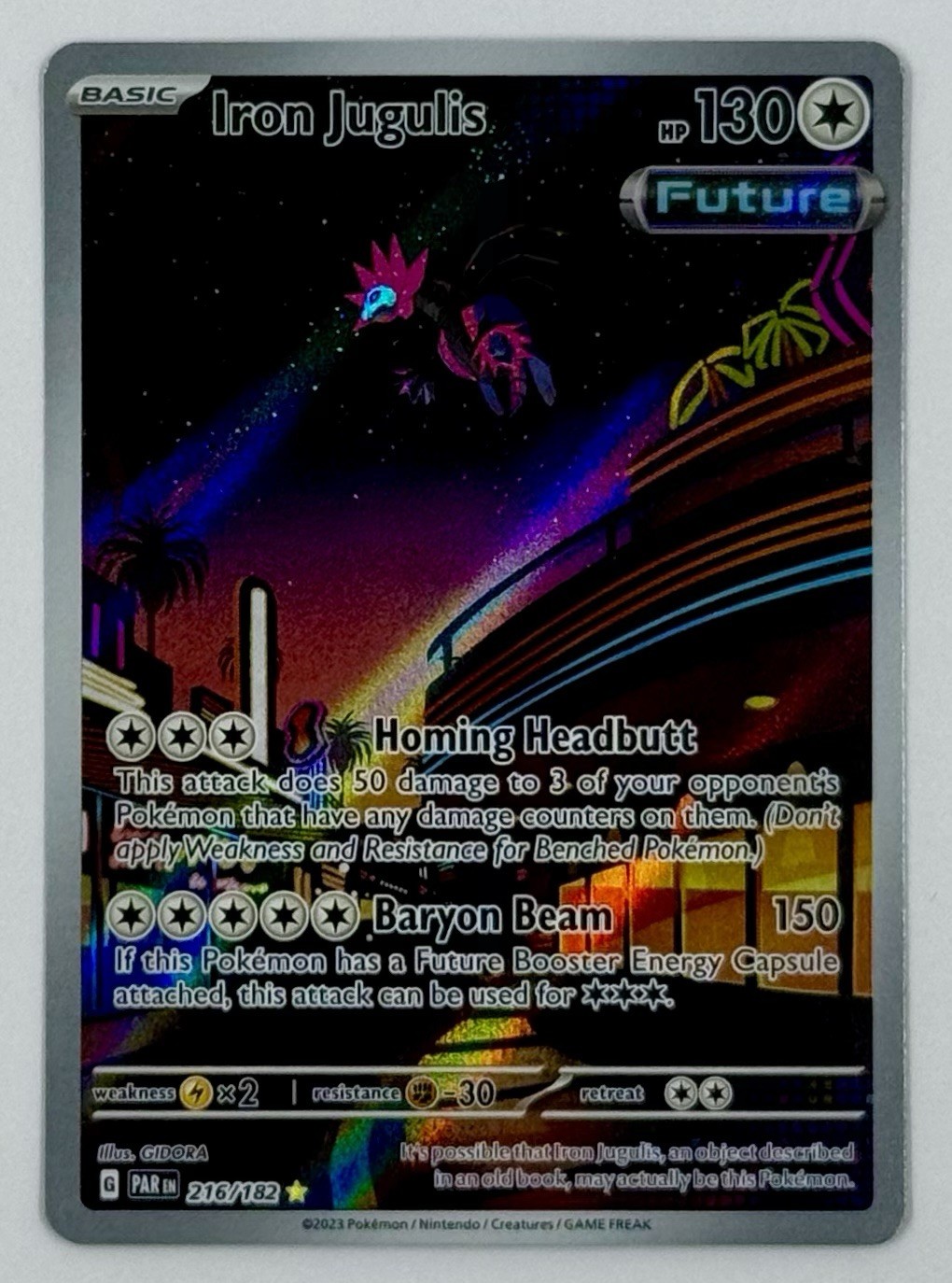 Pokemon Iron Jugulis 216/182 Full Art Paradox Rift Illustration Rare