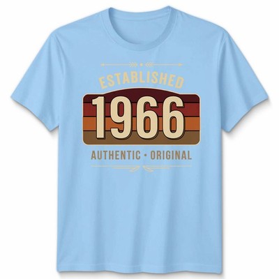 1966 Established Unisex T-Shirt Retro Streifen 60. Geburtstag Geschenk Grafik Tee