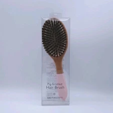 Natural Boar Hair Bristle Brush Beech Wood Handle For All Hair Types Anti-Static