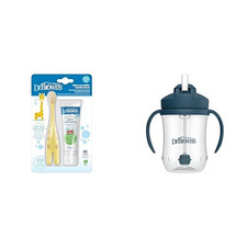 Infant-To-Toddler Training Toothbrush Set Fluoride-Free Baby Toothpaste, Strawbe