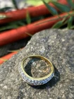 VINTAGE GOLD VERMEIL OVER 925 STERLING SILVER ANNIVERSARY BAND SIZE 5