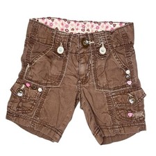 Vintage 2000s 00s Girls Cottagecore Heart Brown Denim Shorts - Sz 3/4T