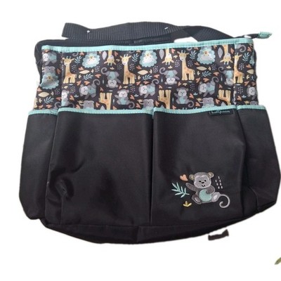 Baby Boom Diaper Bag Tote Giraffes, Monkey, Lion Print Brown w/ Changing Pad NEW