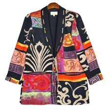 Cache Blazer Women's P Colorful Abstract Shoulder Pads Jacket Vintage Retro USA