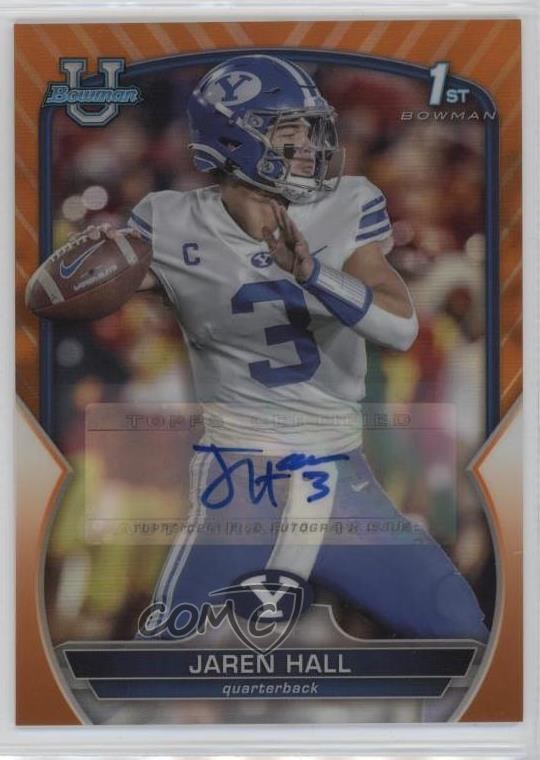 2022 Bowman U Chrome Prospect Orange Refractor 8/25 Jaren Hall #85 Auto 2f4