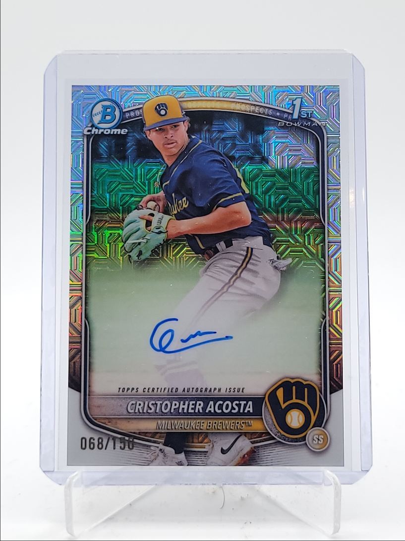 CRISTOPHER ACOSTA 2025 BOWMAN CHROME 1ST AUTOGRAPH CHOICE HTA AUTO /150 Q4354
