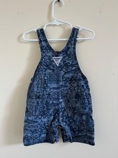 Vintage 2000s Y2K Oshkosh B  Gosh Shortalls Vestbak Ocean Shark Aztec Waves Rare