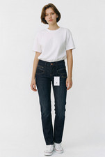 Image of Freeman T Porter Alexa women's regular straight-leg raw blue jeans, eclipse...