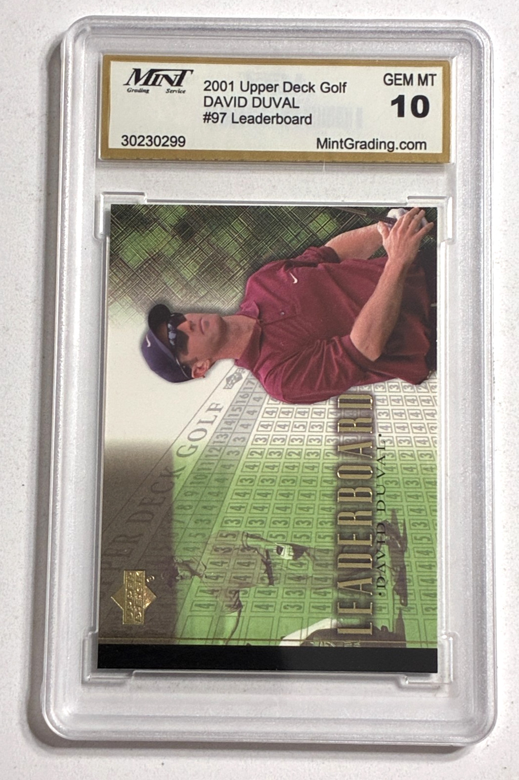 2001 Upper Deck  David Duval #97 LEADERBOARD  GEM MT 10