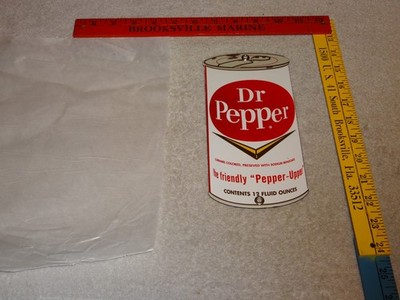 VINTAGE DR PEPPER DIE-CUT SODA CAN PORCELAIN METAL GASOLINE OIL