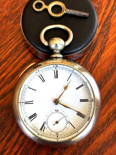 Huge 1882 Waltham Wm. Ellery 18 Size 11J Key Wind/Set Pair Case Runs Strong!