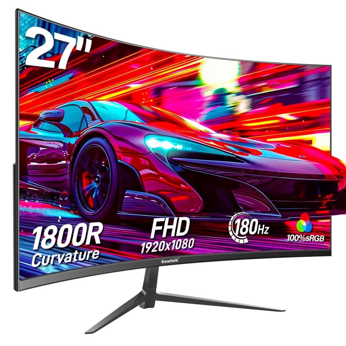 27 inch Curved Gaming Monitor,144Hz/180Hz PC Monitor Full HD 1080P 