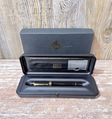 Parker Duofold International Platinum Black Fntn Pen w/ 18K Gold (M) MINT