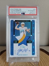 2022 Panini One Justin Herbert Lone Star Patch Auto /15 Player Worn Auth/Auto 10