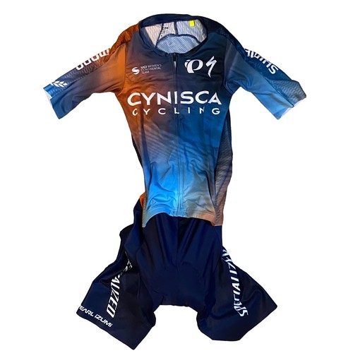 Women’s 2025 Pearl Izumi Cynisca Pro Cycling SS Race Skinsuit, Blue, Size Small