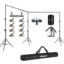 EMART Back Drop Adjustable Stand, 10x20 Backdrop Stand 20 10ft W H , Black