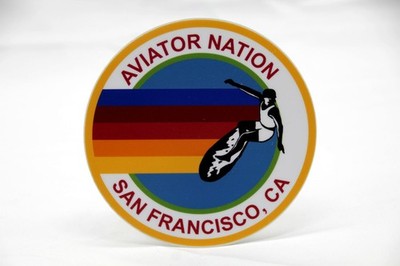 AVIATOR NATION SAN FRANCISCO, CA Surfer Logo Vinyl Waterproof Sticker Free Ship
