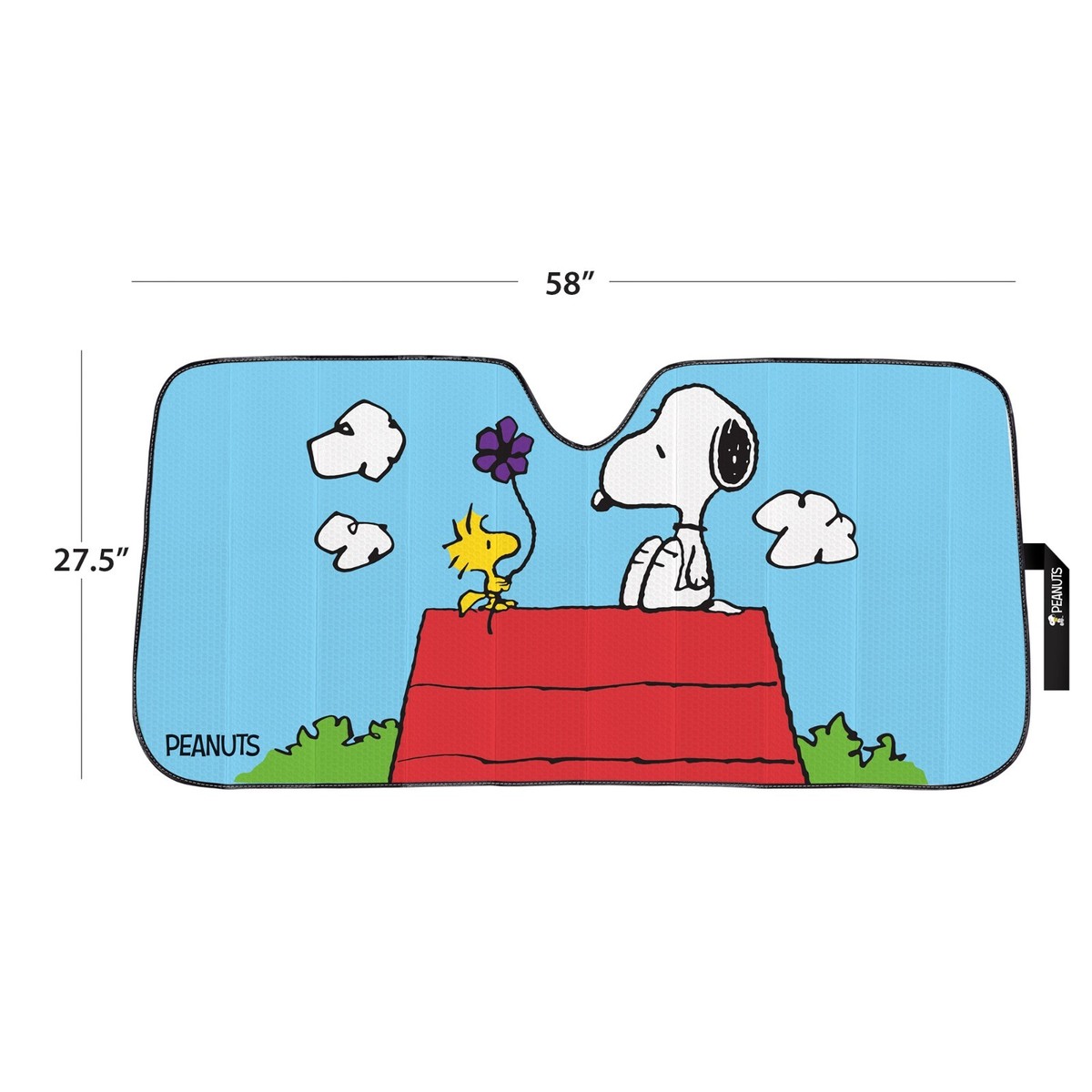 Peanuts Snoopy & Woodstock Auto Sunshade + Keychain + Little Tree